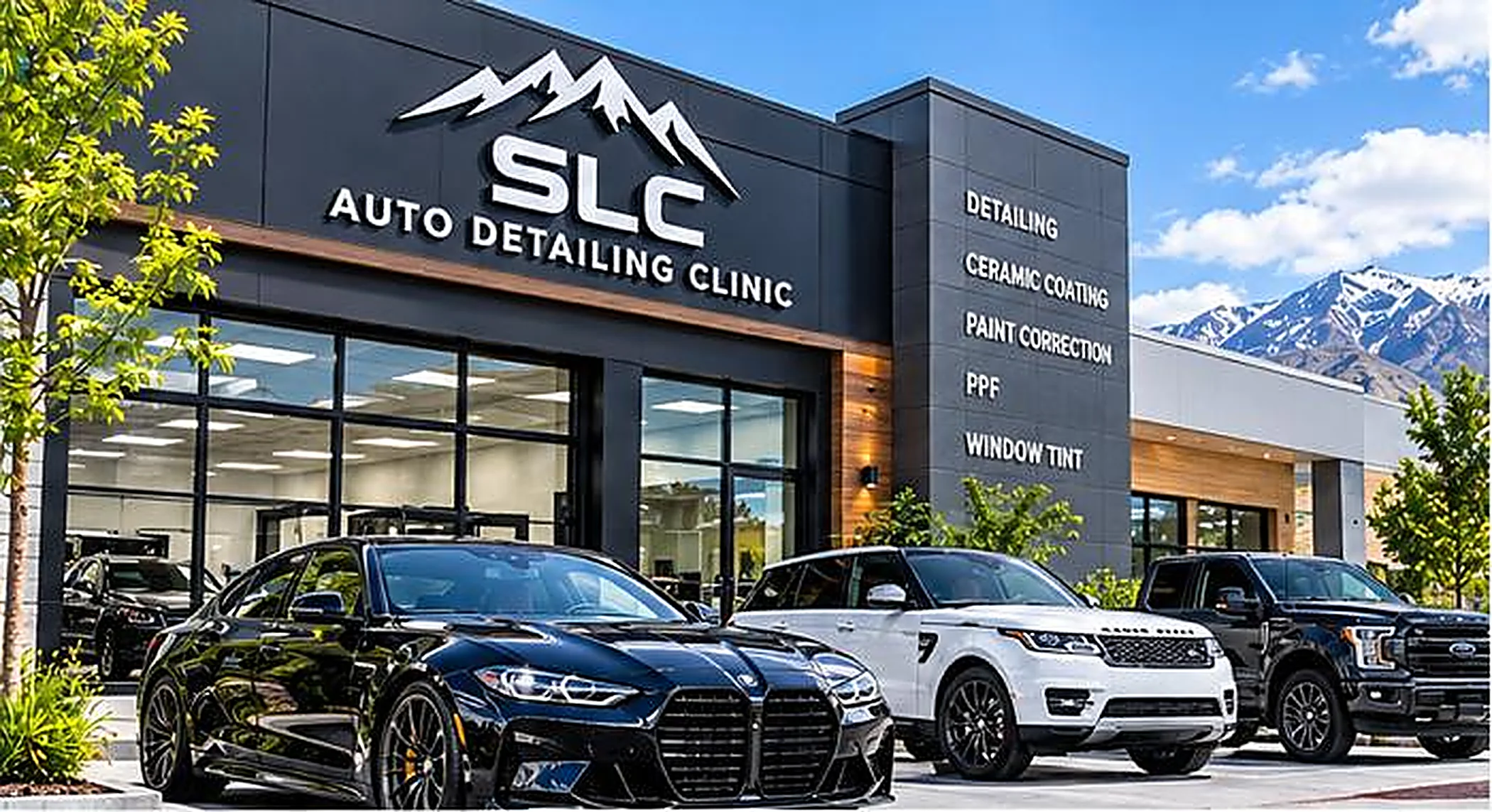 Auto detailing shop storefront in South Jordan, Utah